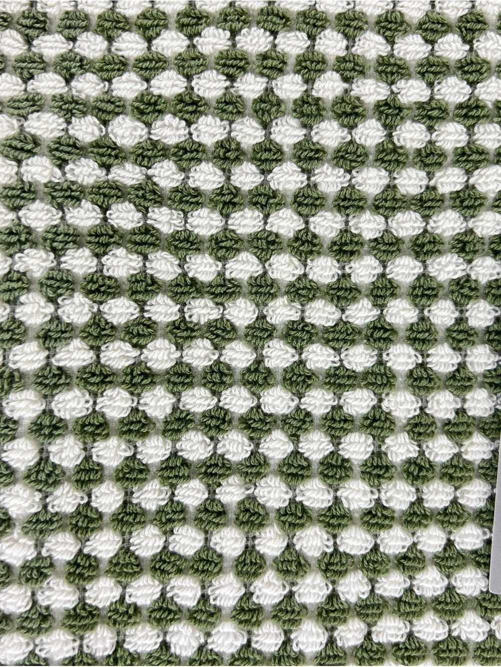 Truly Lou Bath Towels Sage Green and White Dotted Stripes Soft Cotton 2 Pc NEW